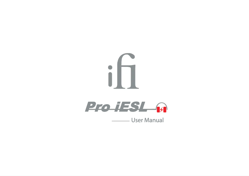 Page n°1 - Manuel utilisateur iFi Audio Pro iESL