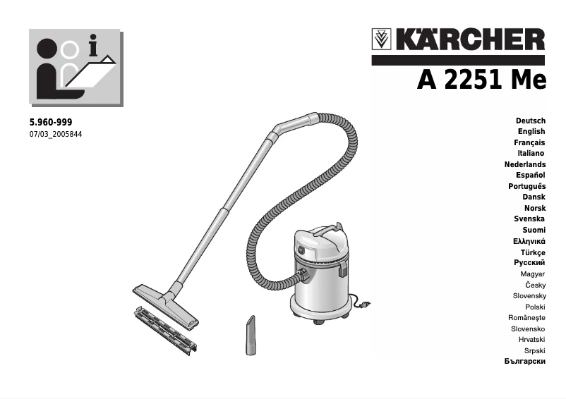 Image de la première page du manuel de l'appareil A 2251 ME