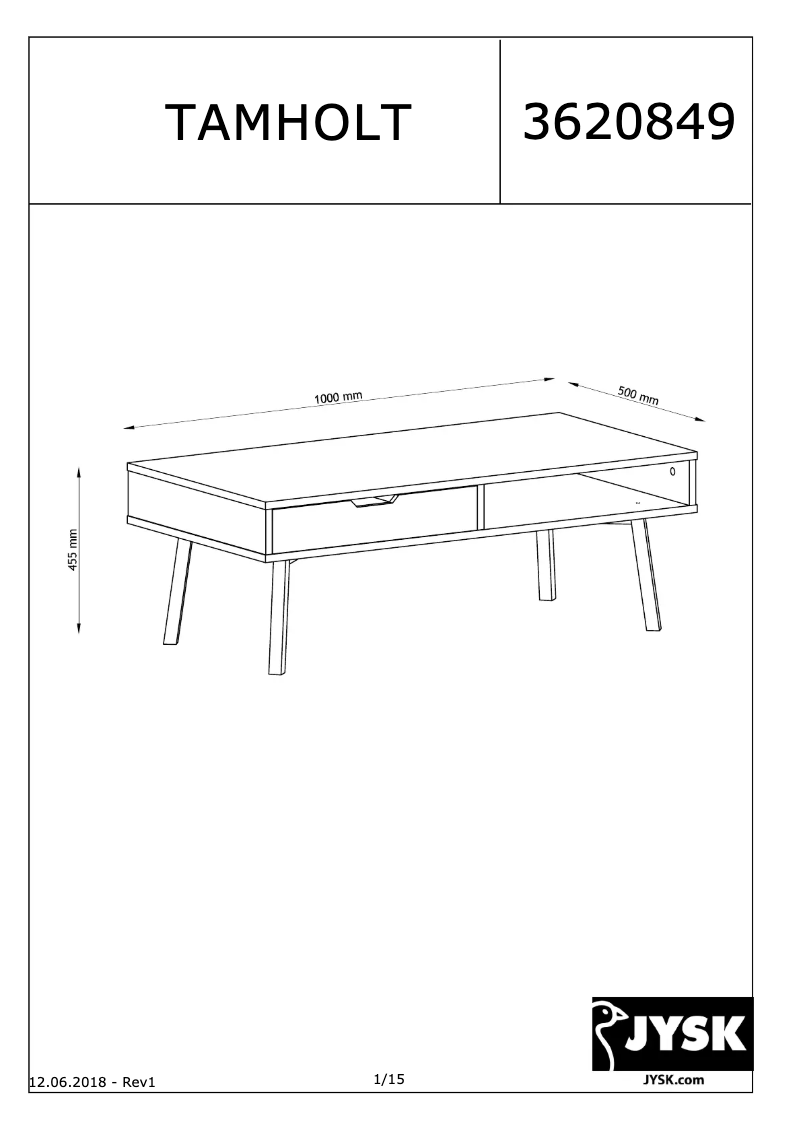 Page n°1 - Manuel utilisateur JYSK Tamholt