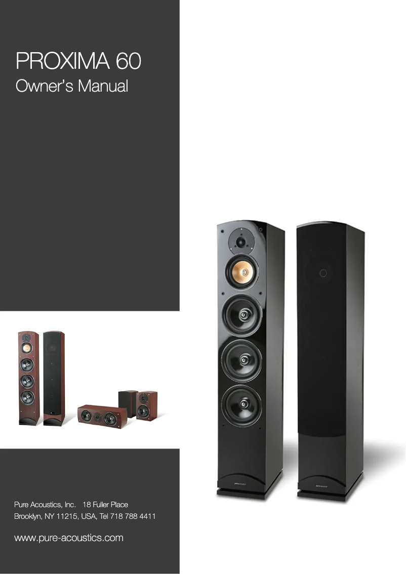 Page n°1 - Manuel utilisateur Pure Acoustics Proxima 60 F