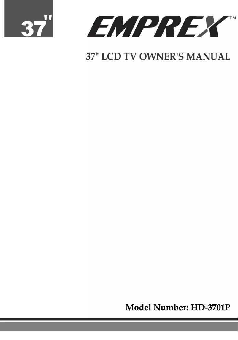 Page 1 de la notice Manuel utilisateur Emprex HD-3701P