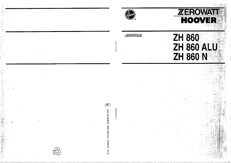 Page 1 de la notice Manuel utilisateur Zerowatt-Hoover ZH 860 IT