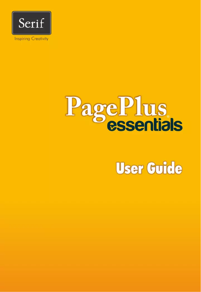 Page n°1 - Manuel utilisateur Serif PagePlus Essentials