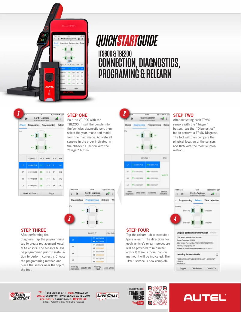 Page 1 de la notice Guide de démarrage rapide Autel MaxiTPMS ITS600