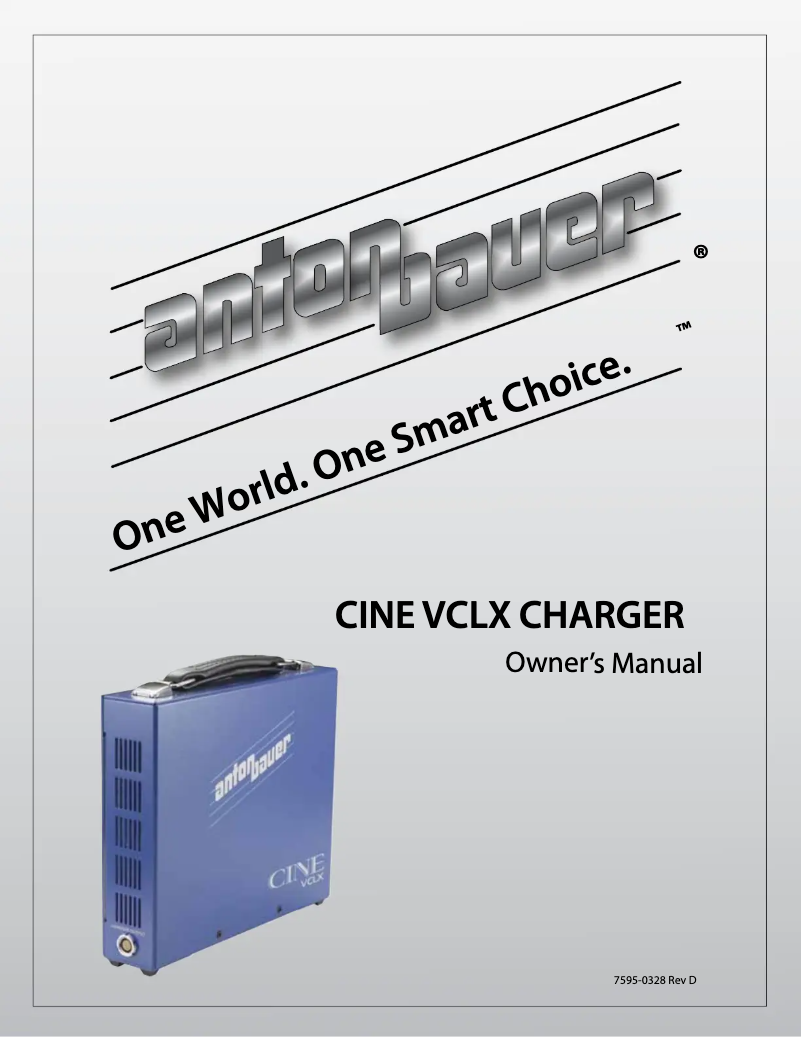 Page n°1 - Manuel utilisateur Anton/Bauer CINE VCLX