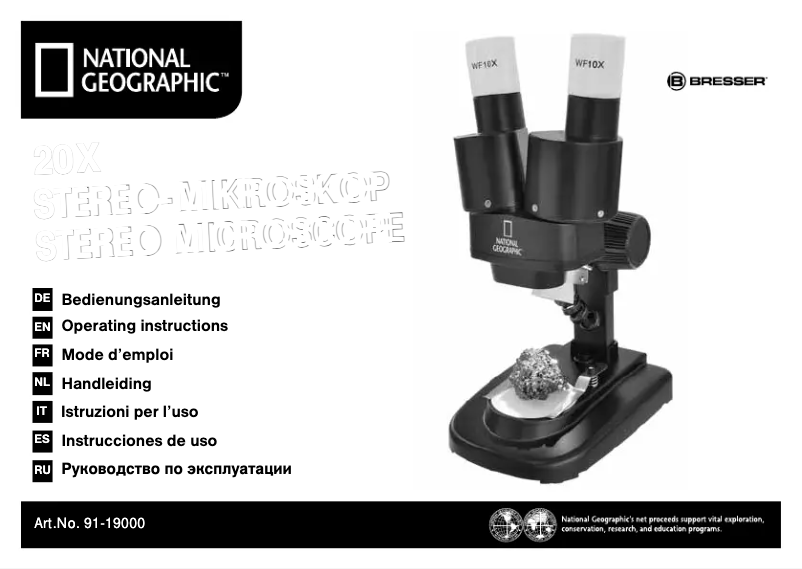 Page n°1 - Manuel utilisateur National Geographic 91-19000