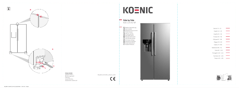 Page 1 de la notice Manuel utilisateur Koenic KDD 114 A2 NF