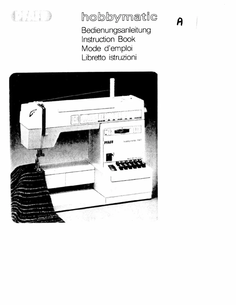 Page 1 de la notice Manuel utilisateur Pfaff Hobbymatic 905