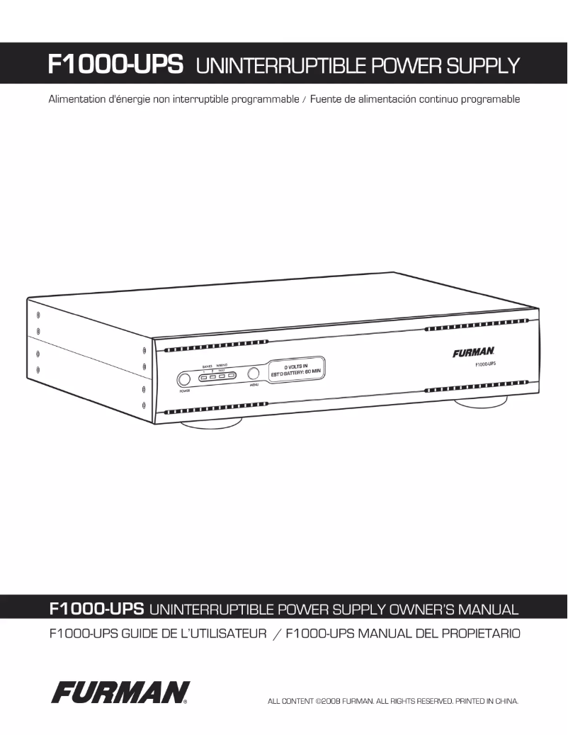 Image de la première page du manuel de l'appareil F1000-UPS