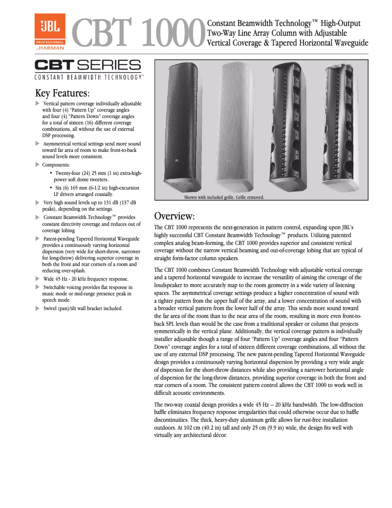 Image de la première page du manuel de l'appareil CBT1000
