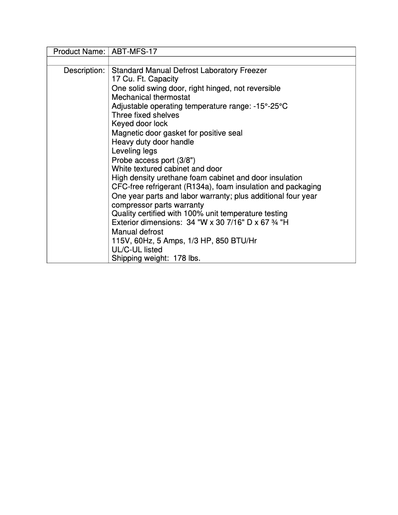 Image de la première page du manuel de l'appareil ABT-MFS-17