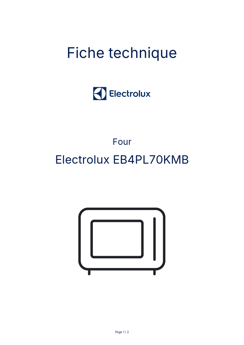 Image de la première page du manuel de l'appareil EB4PL70KMB