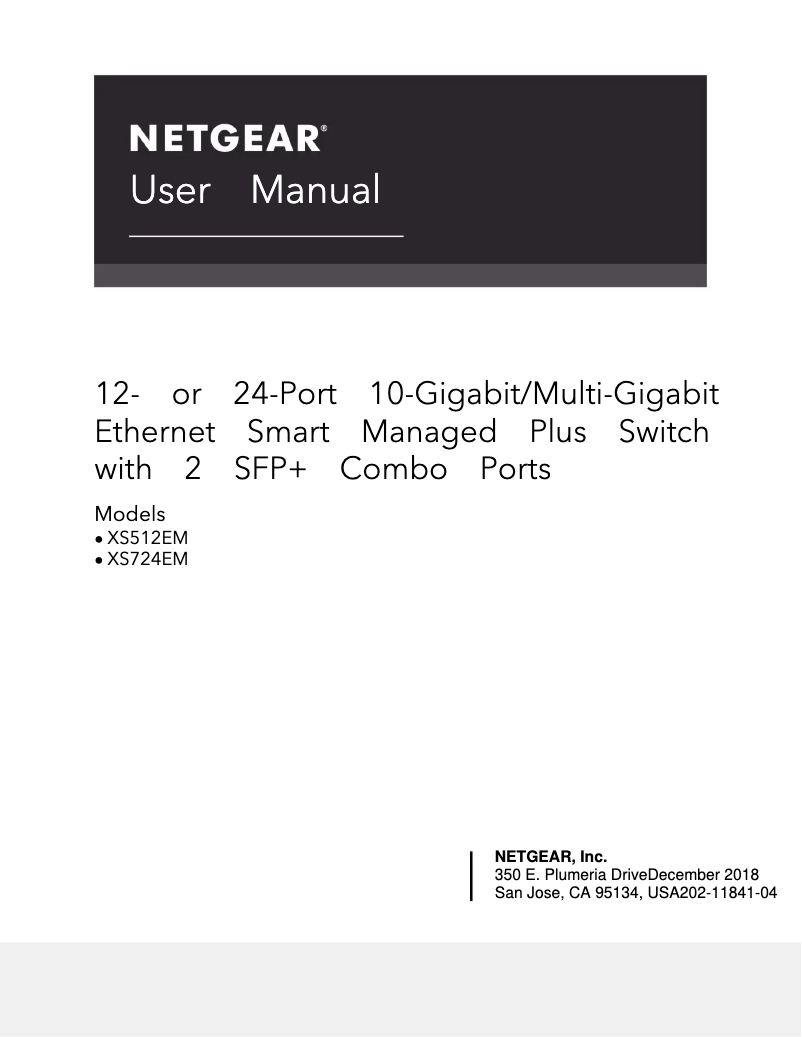 Page n°1 - Manuel utilisateur Netgear XS512EM