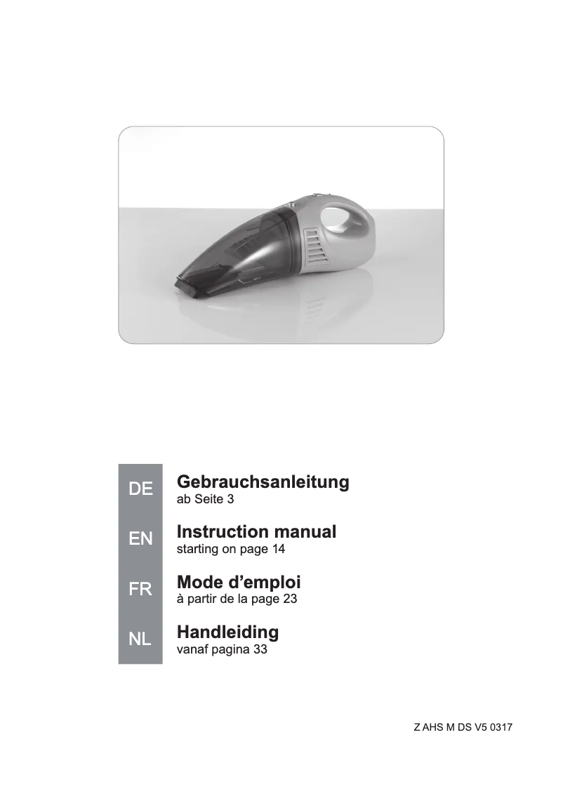 Page 1 de la notice Manuel utilisateur Cleanmaxx Z 04380