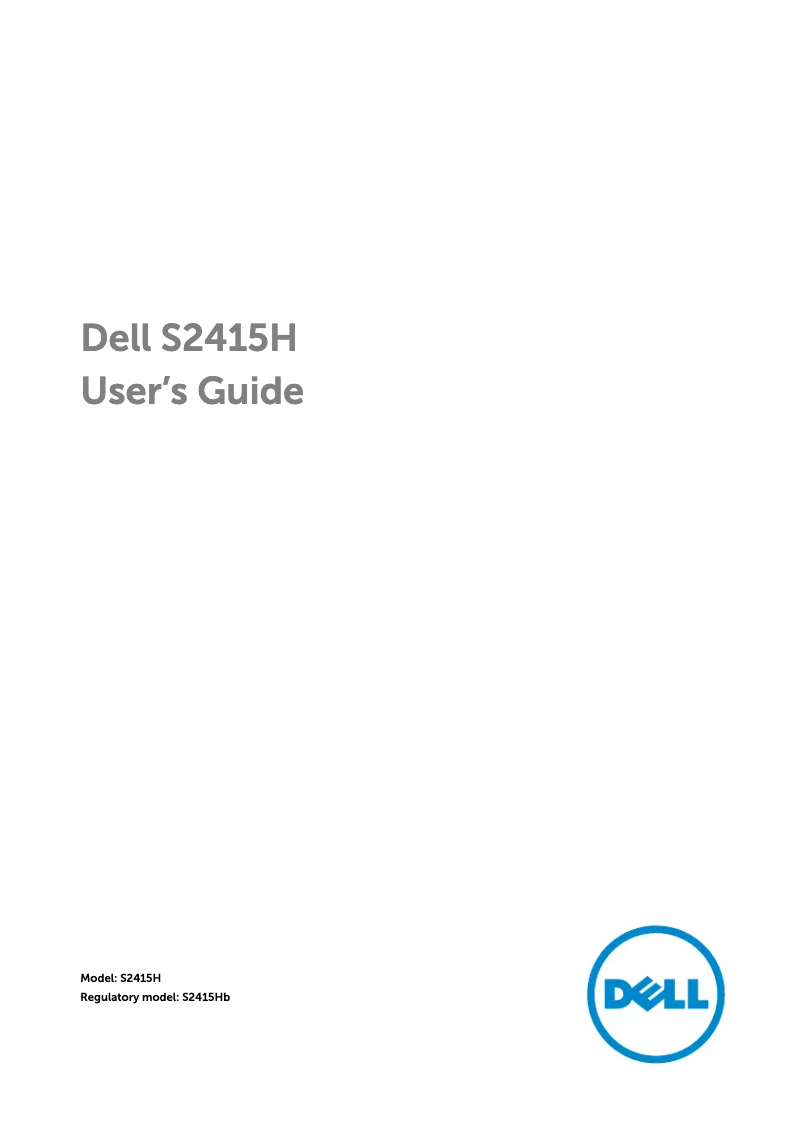 Page 1 of the manual User Manual Dell S Series S2415H