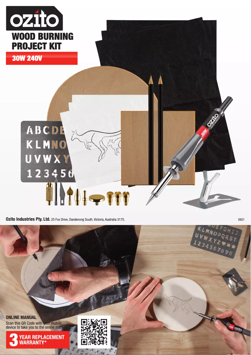 Page 1 de la notice Dessin technique Ozito OWBPK-23