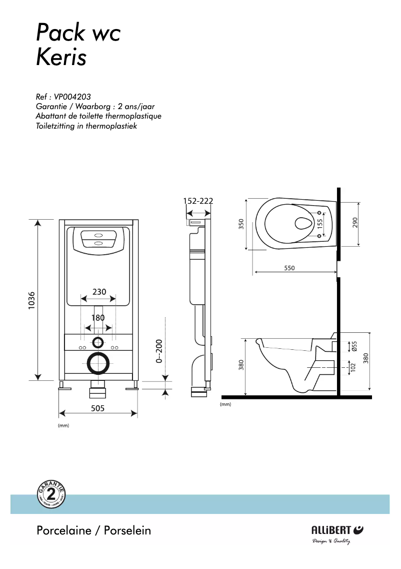 Page 1 de la notice Manuel utilisateur Allibert Keris