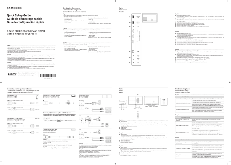 Page n°1 - Manuel utilisateur Samsung QB50B