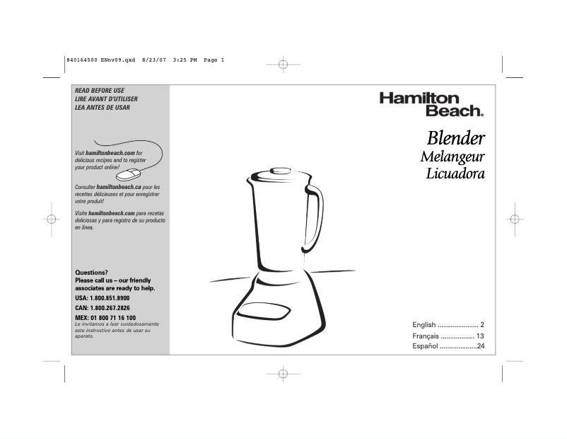 Page n°1 - Manuel utilisateur Hamilton Beach Wave Master 50235