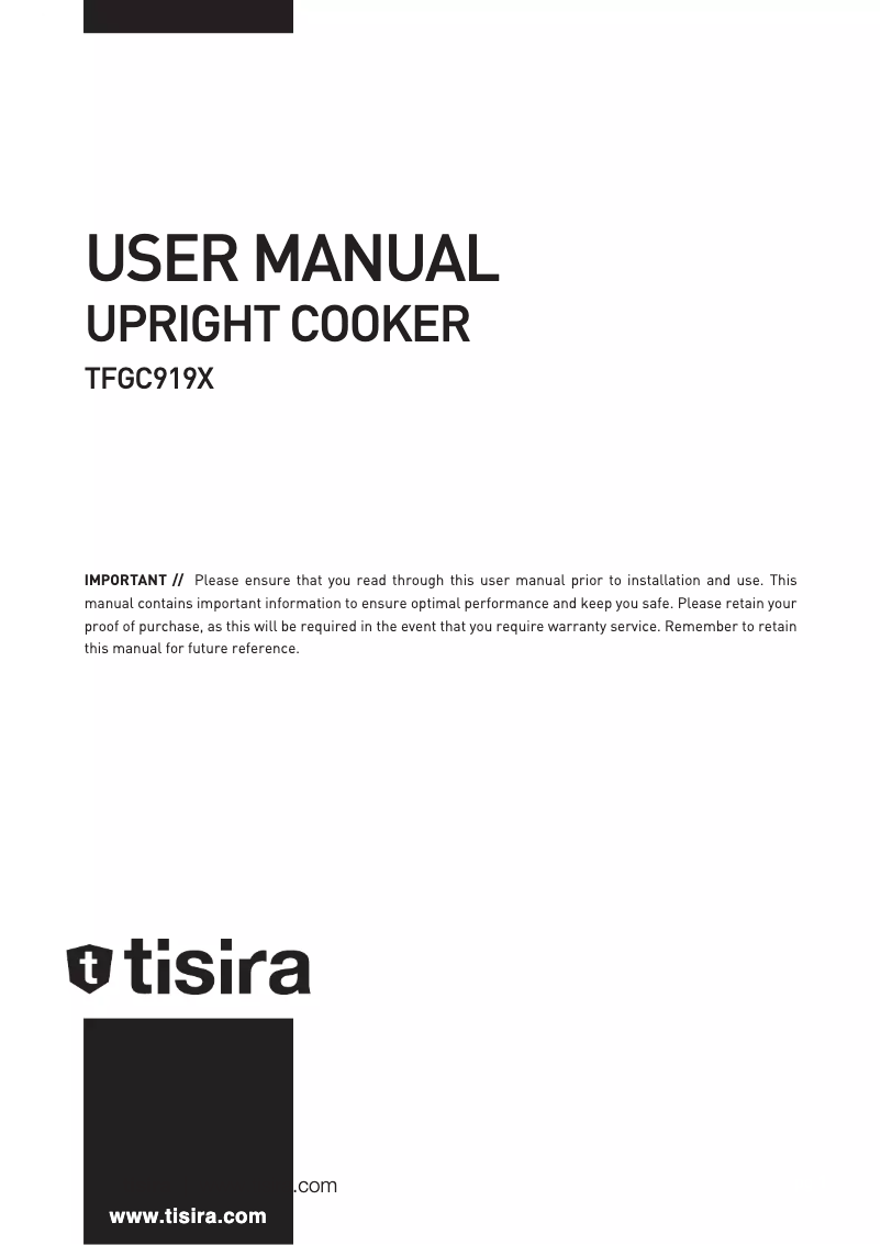 Page 1 de la notice Mode d'emploi Tisira TFGC919X