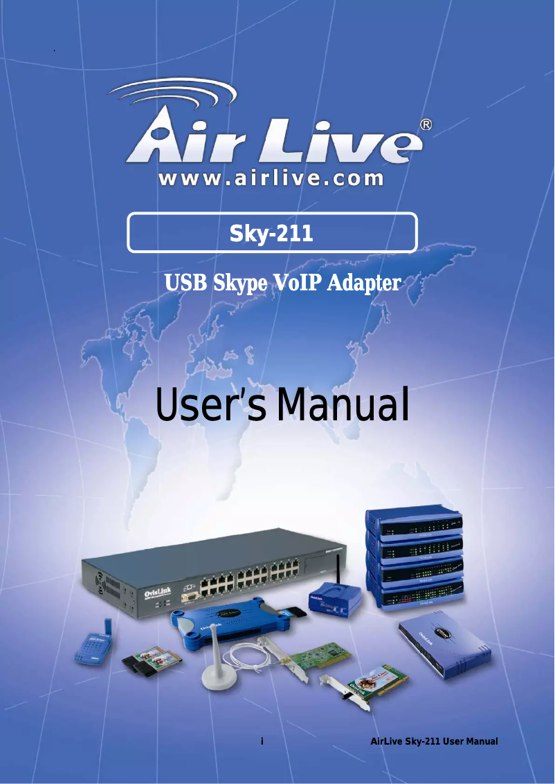 Page 1 de la notice Manuel utilisateur AirLive SKY-211