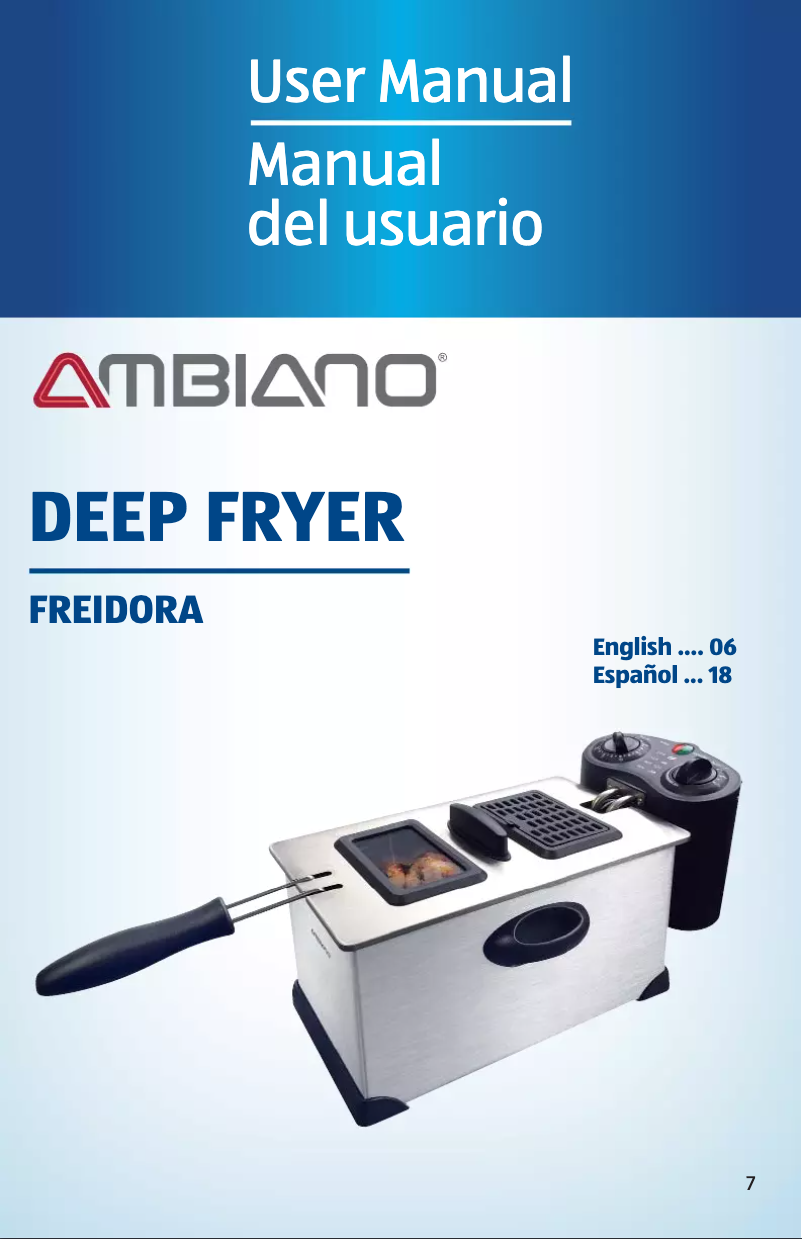 Page 1 de la notice Manuel utilisateur Ambiano Deep Fryer DF-036