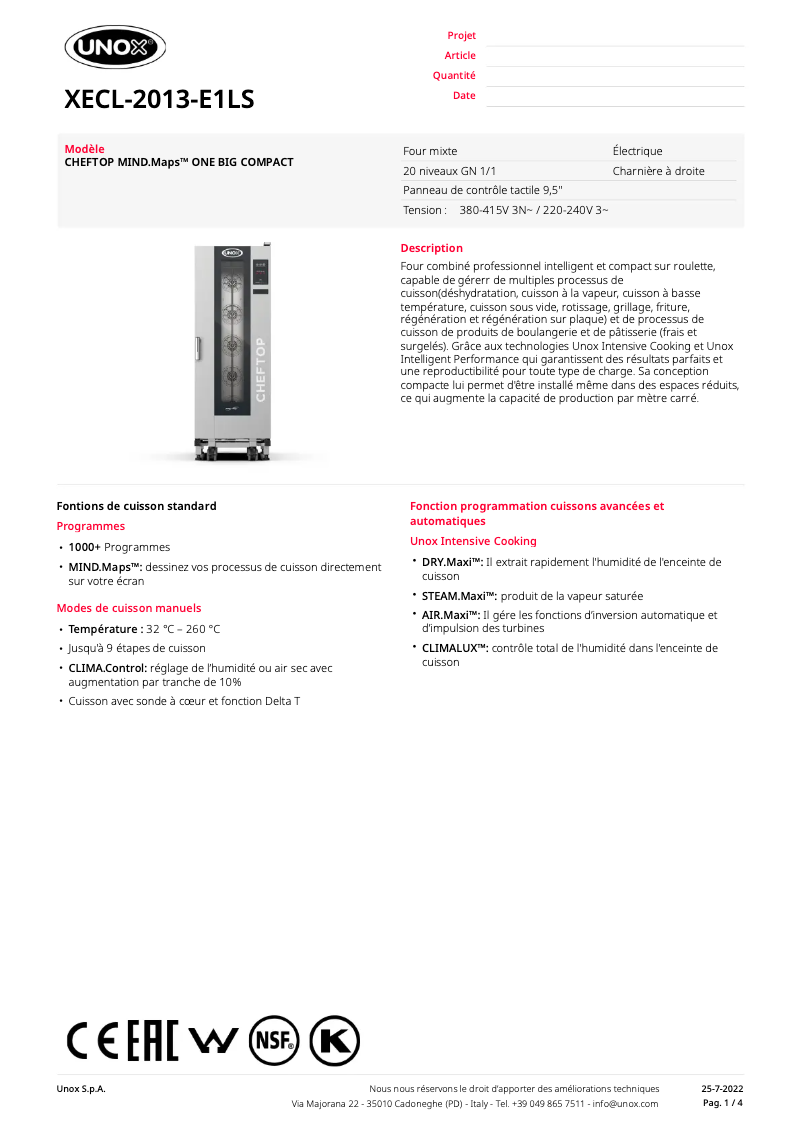 Image de la première page du manuel de l'appareil CHEFTOP MIND.Maps BIG COMPACT ONE