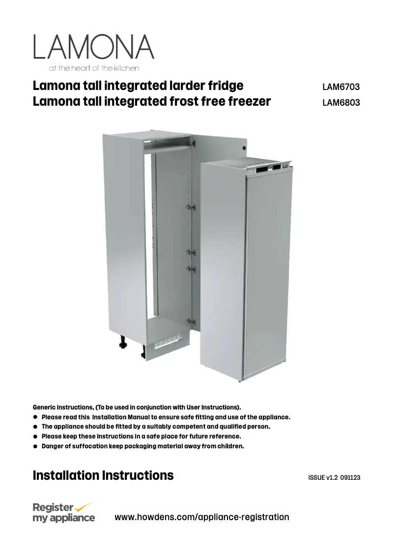 Página 1 del manual Guía de instalación Lamona LAM6703