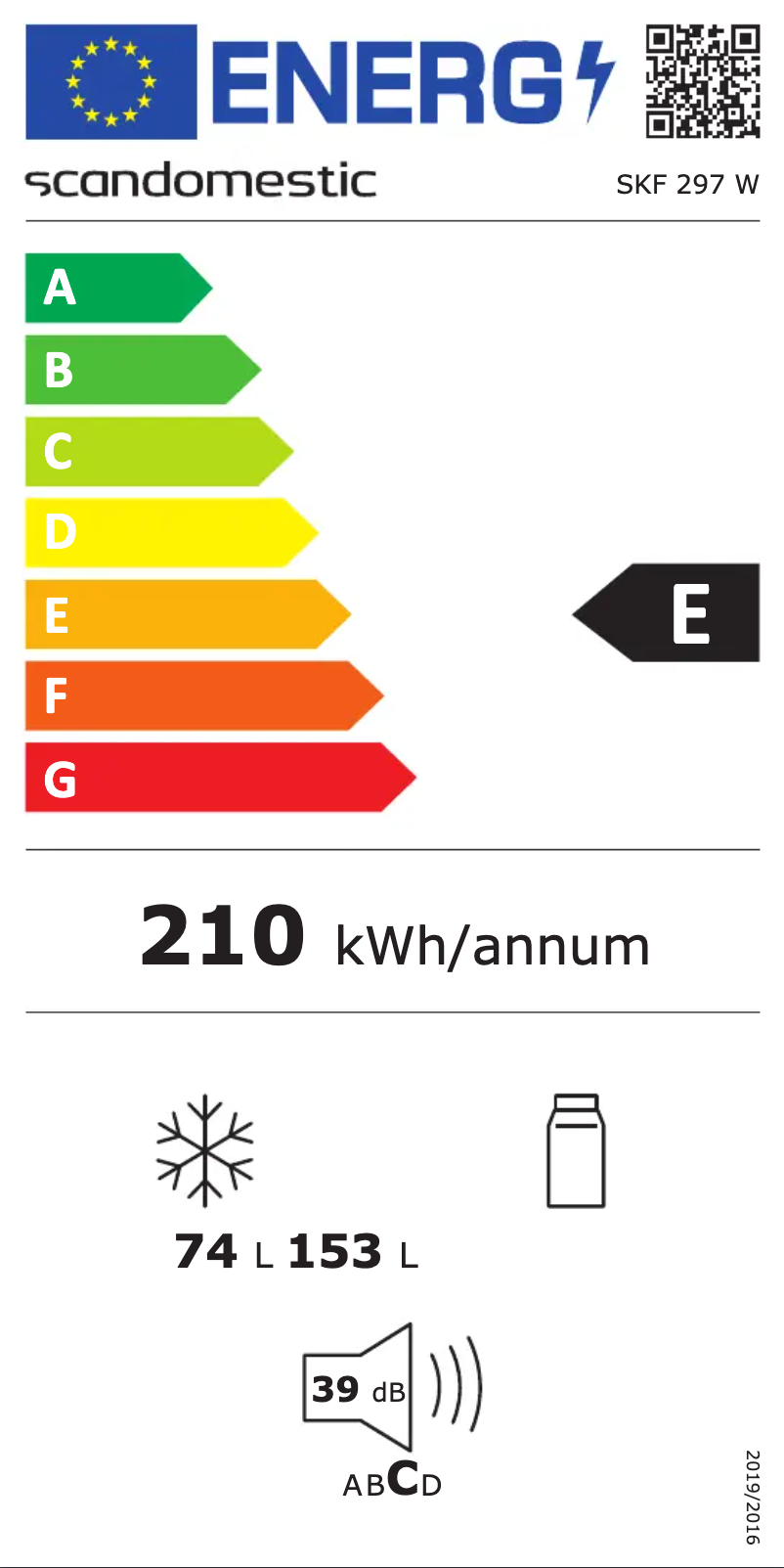 Page n°1 - Label énergétique Scandomestic SKF 297 W