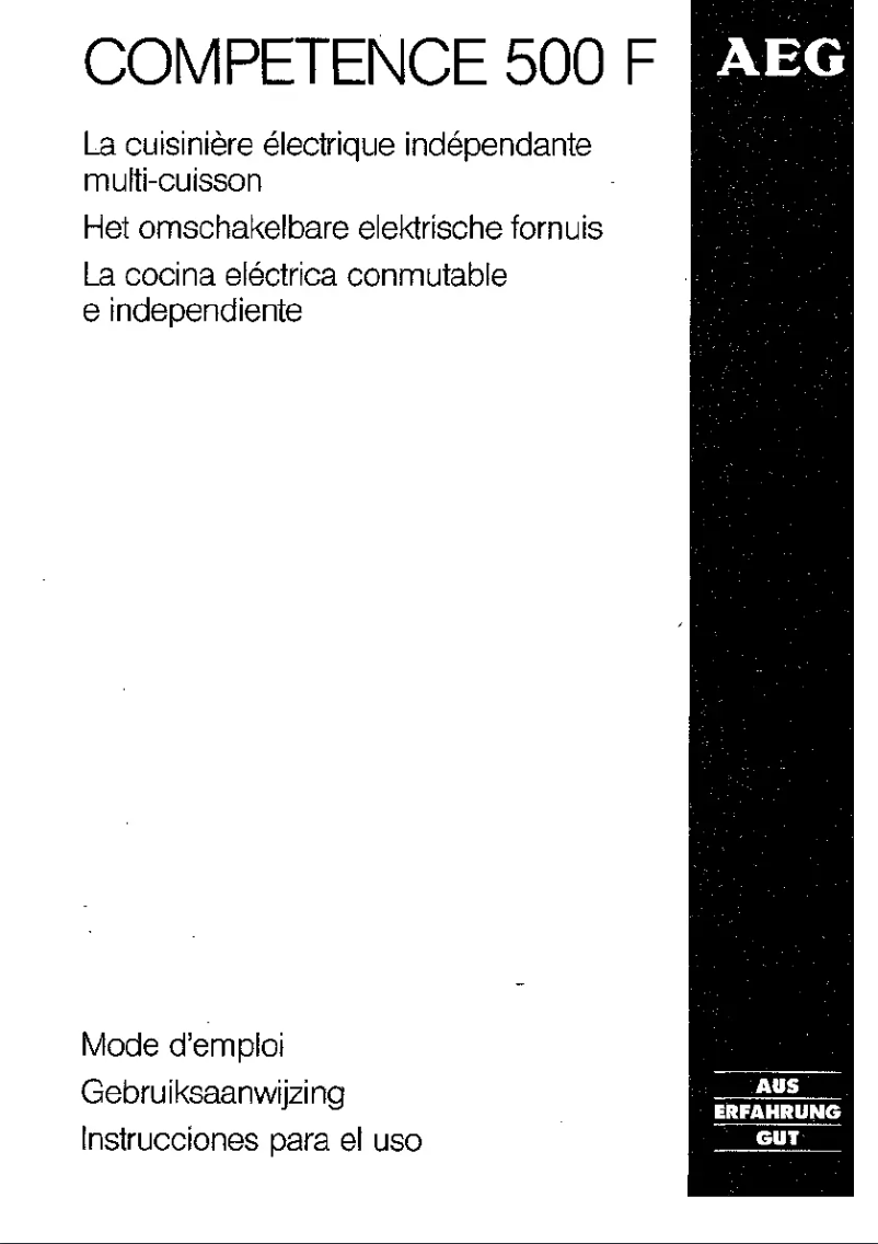 Page 1 de la notice Manuel utilisateur AEG Competence 500F