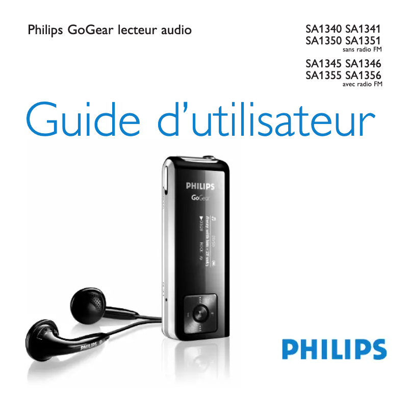 Page 1 de la notice Manuel utilisateur Philips GoGear SA1340