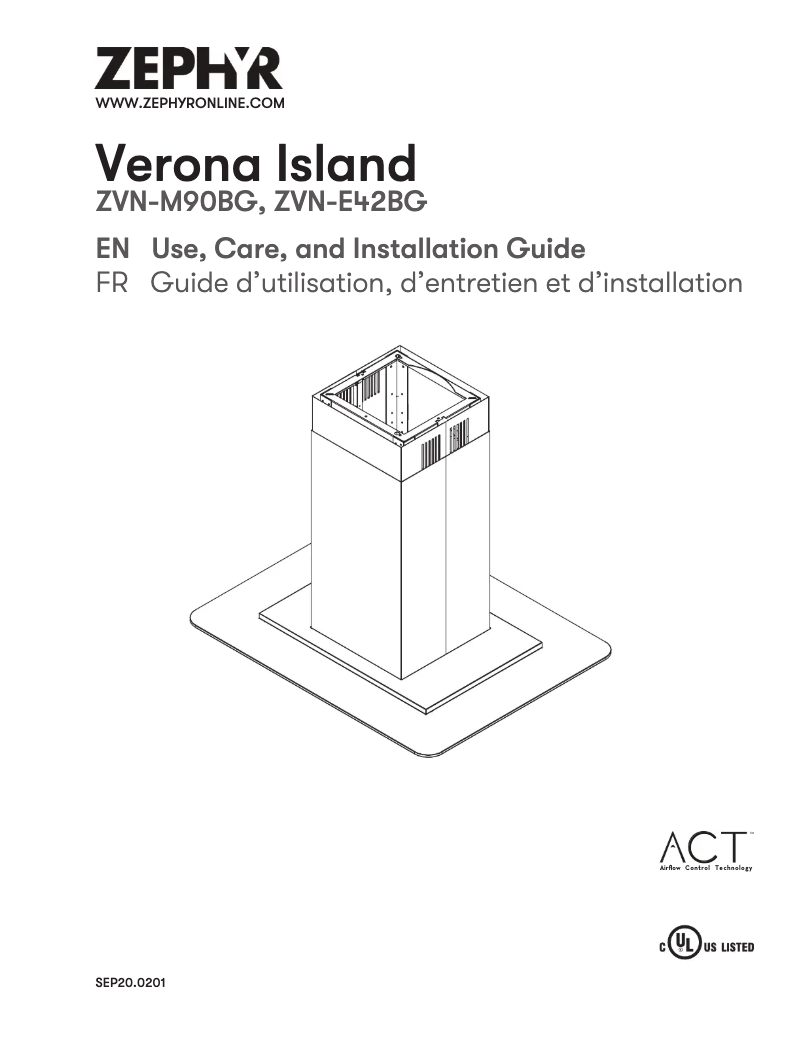 Page 1 de la notice Guide d'installation Zephyr ZVN-M90BG