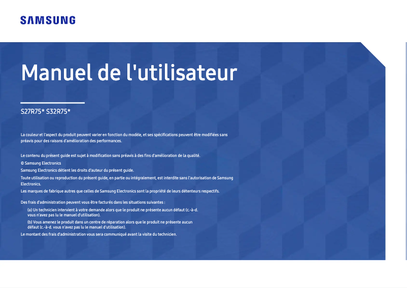 Page n°1 - Manuel utilisateur Samsung S27R754QEU