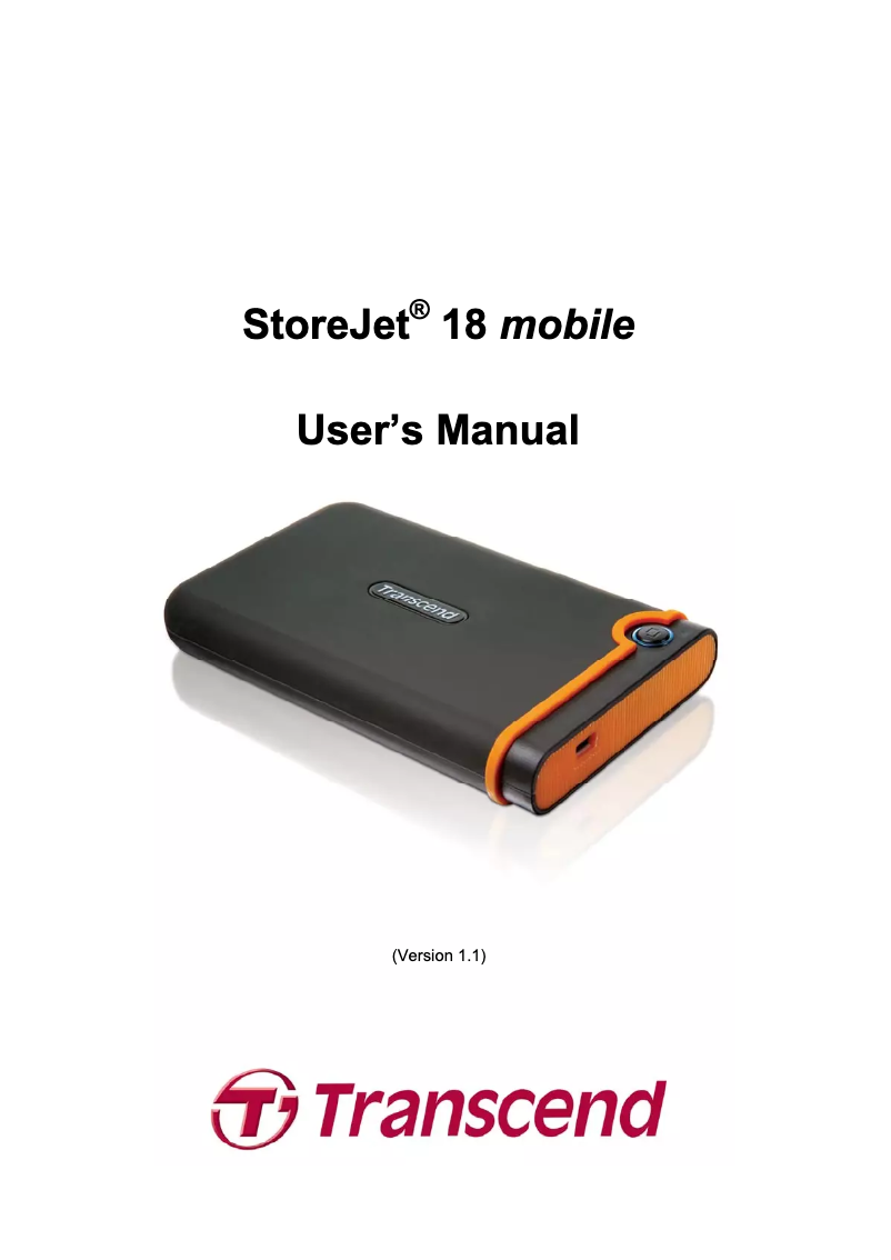 Página 1 del manual Manual de usuario Transcend StoreJet 18 mobile