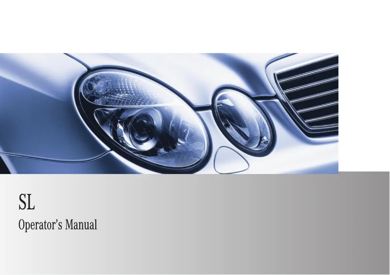 Page 1 de la notice Manuel utilisateur Mercedes-Benz SL (2009)