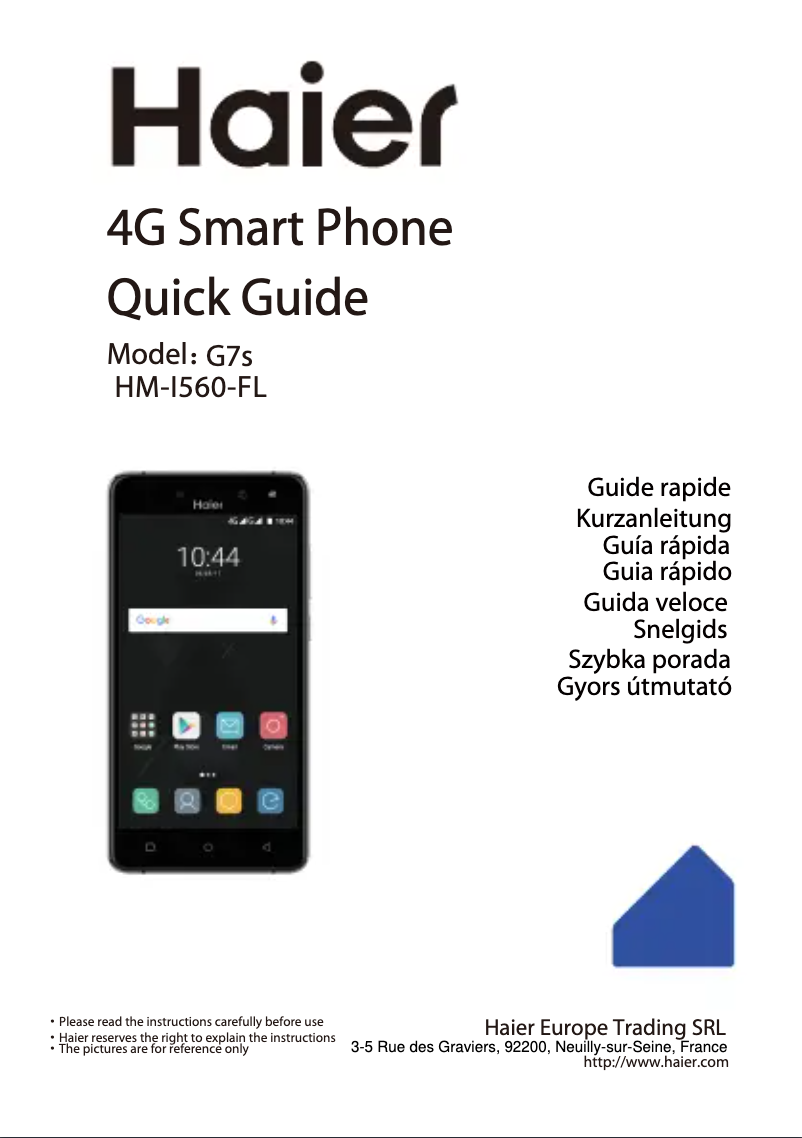 Page 1 de la notice Manuel utilisateur Haier Ginger G7s