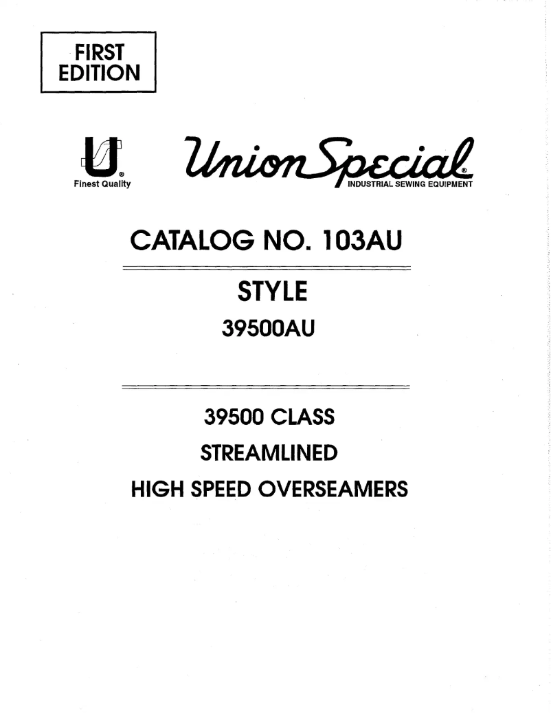 Page 1 de la notice Manuel utilisateur Union Special 39500AU