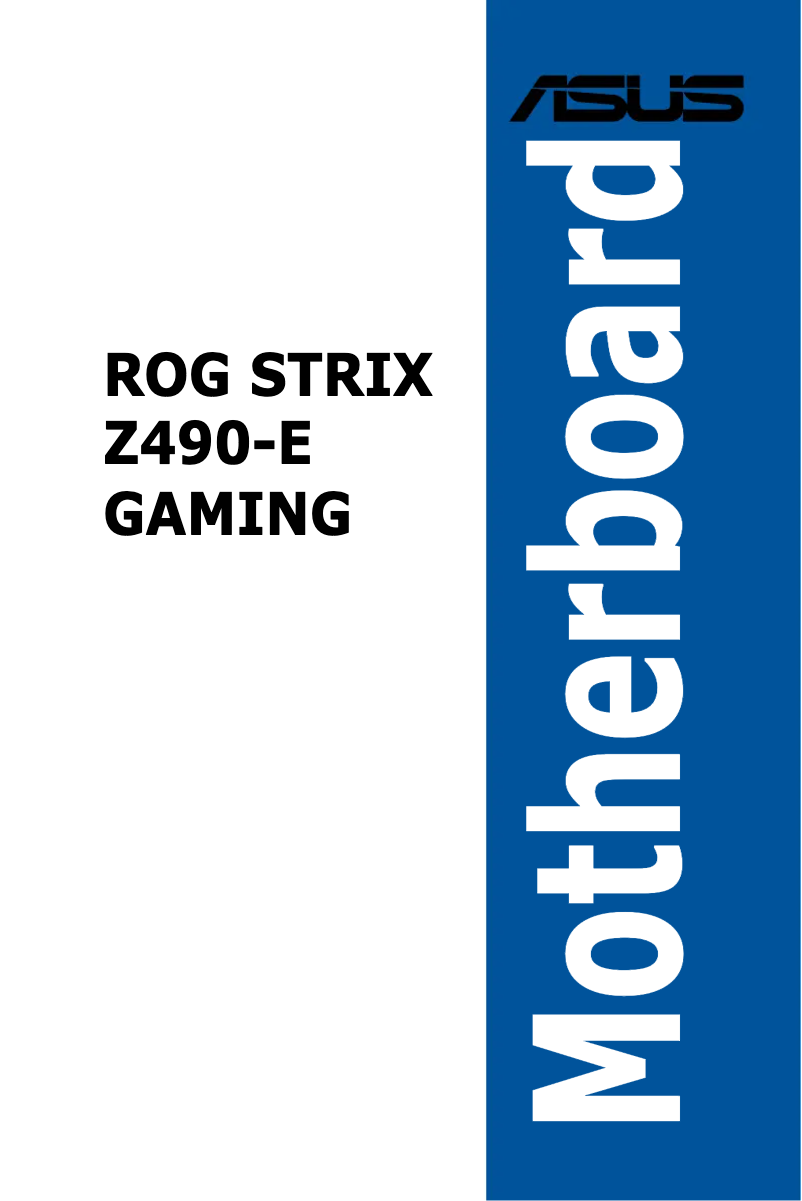Image de la première page du manuel de l'appareil ROG STRIX Z490-E GAMING