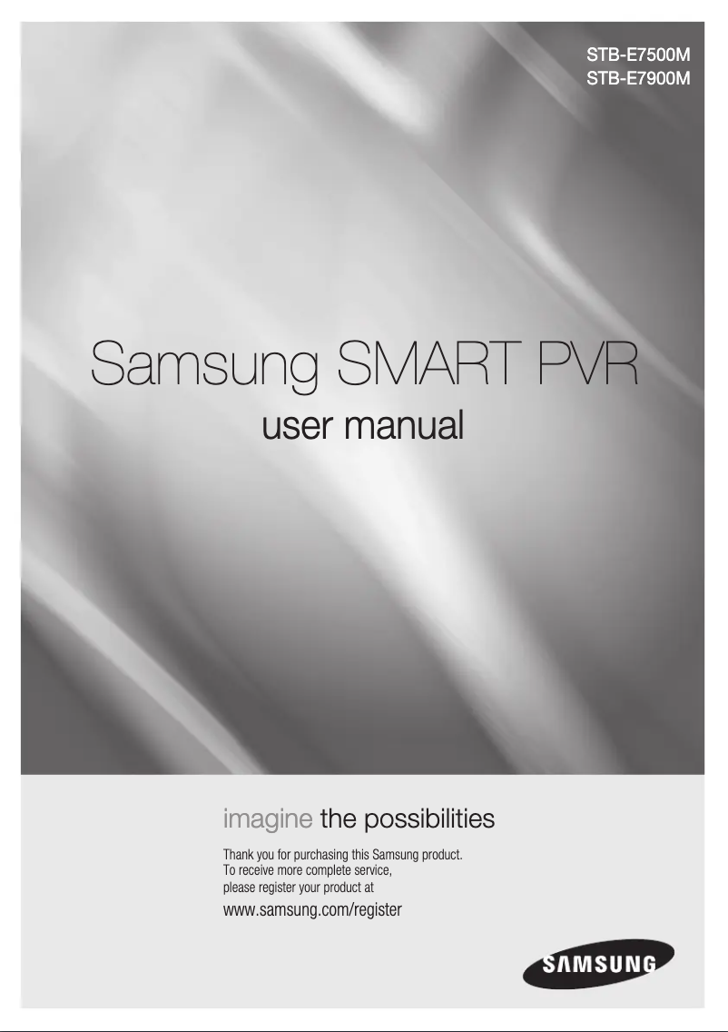 Page n°1 - Manuel utilisateur Samsung STB-E7500M