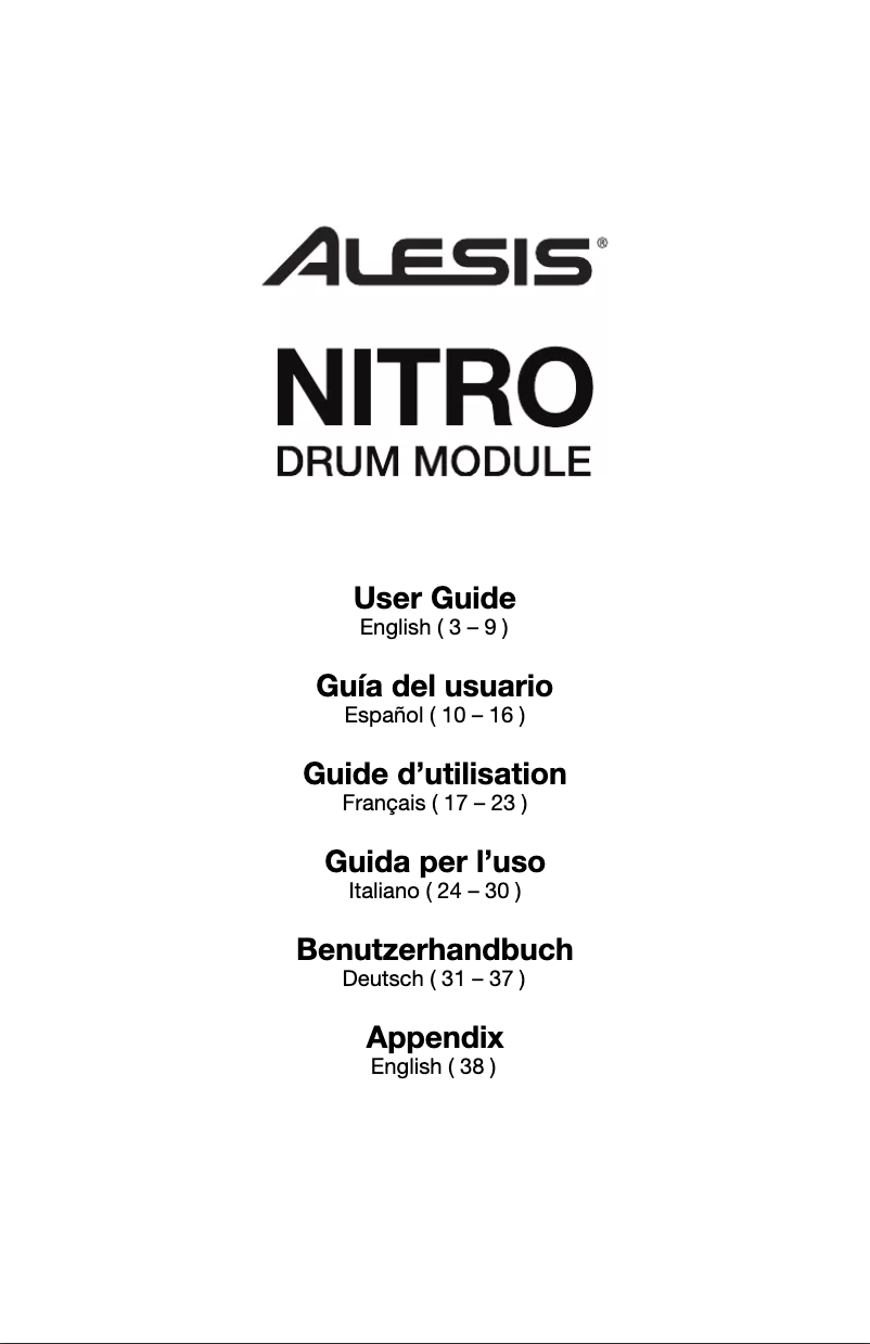 Page 1 de la notice Manuel utilisateur Alesis Nitro Mesh Kit