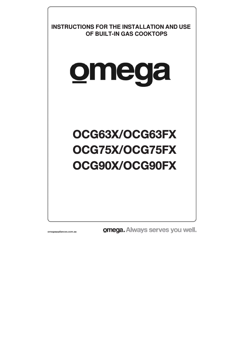Page 1 de la notice Manuel utilisateur Omega OCG90X