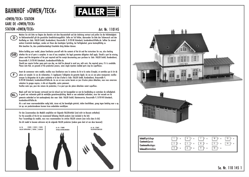 Page n°1 - Manuel utilisateur Faller 110145