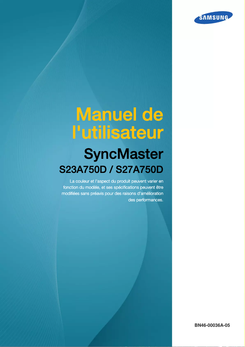 Image de la première page du manuel de l'appareil S27A750D