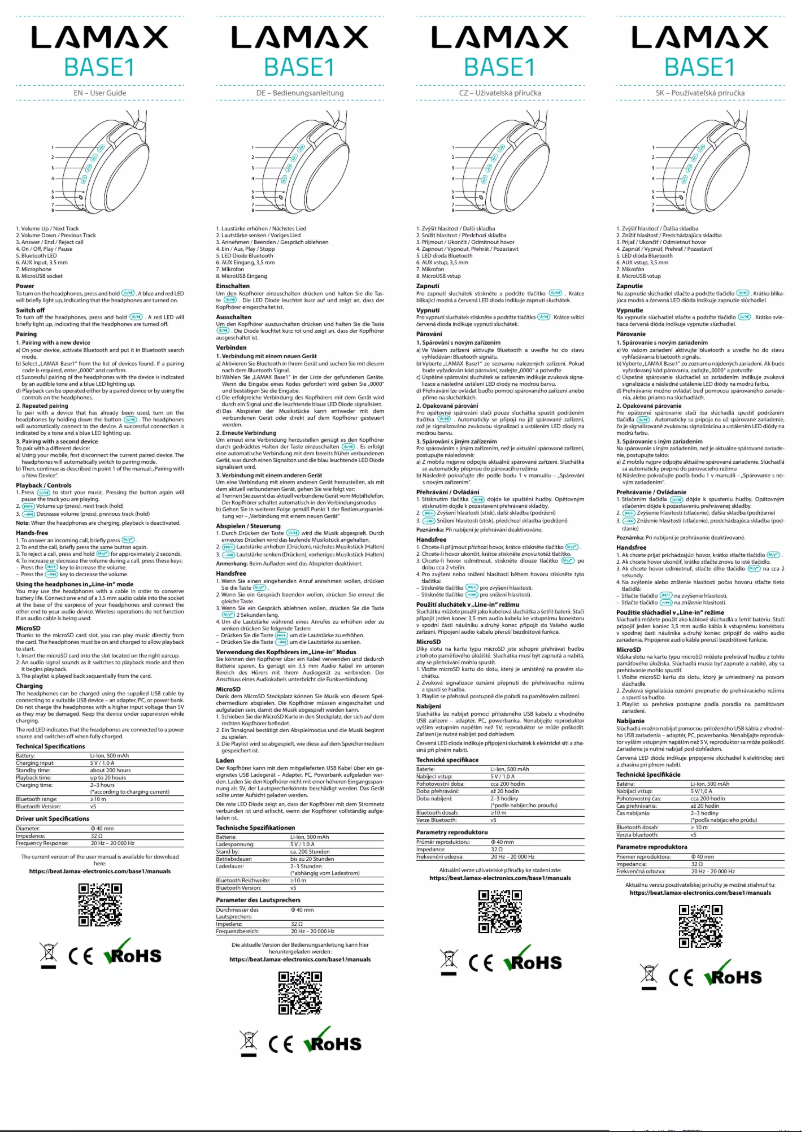 Page 1 de la notice Manuel utilisateur Lamax Base1