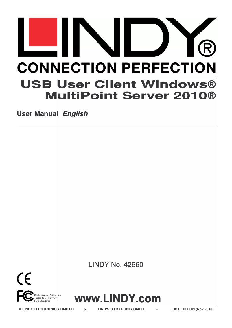 Página 1 del manual Manual de usuario Lindy MultiPoint Server 2011