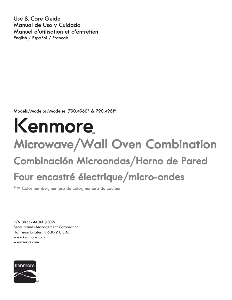 Page 1 de la notice Manuel utilisateur Kenmore 790.49602