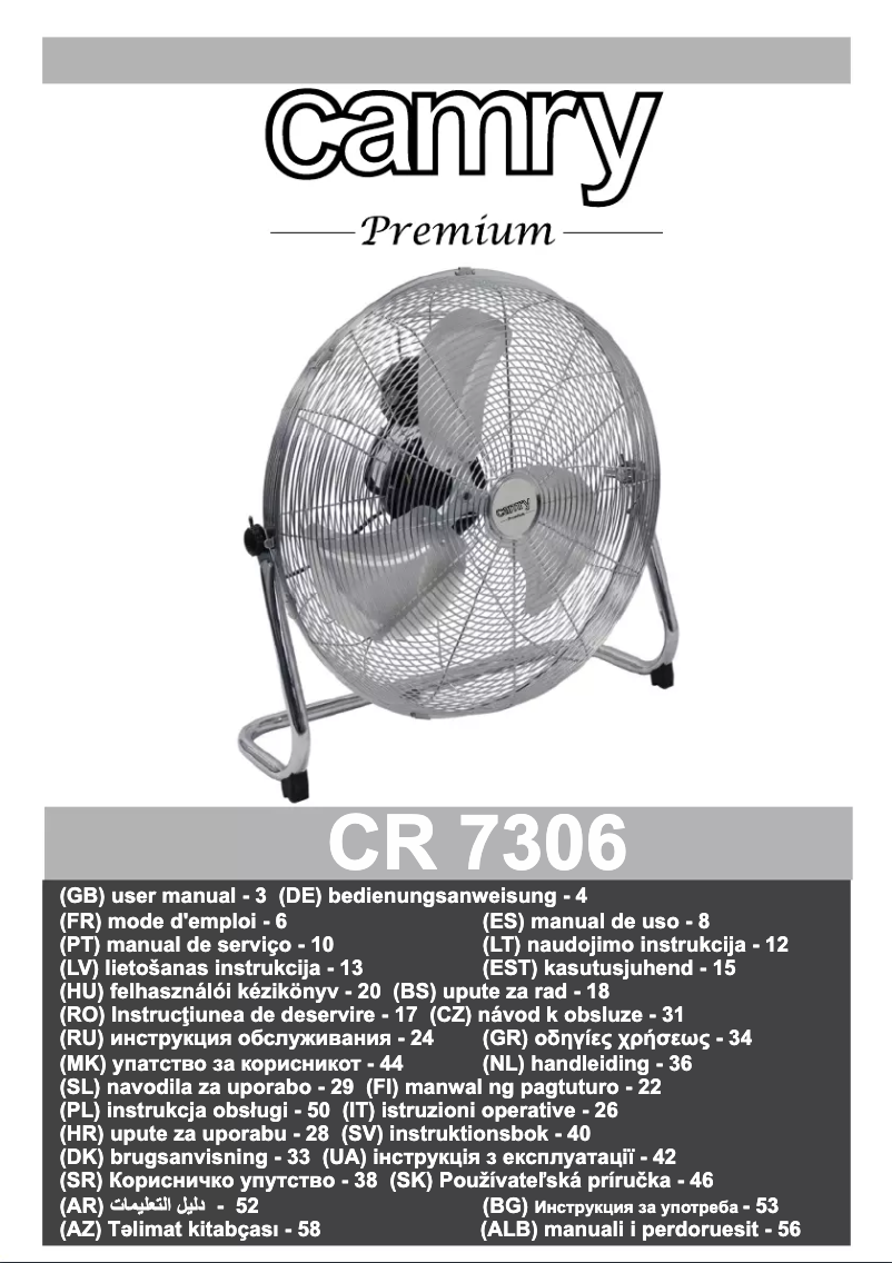 Page n°1 - Manuel utilisateur Camry CR 7306
