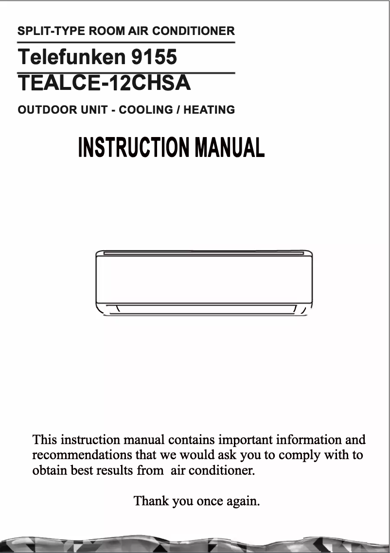 Page n°1 - Manuel utilisateur Telefunken TF-12000CH