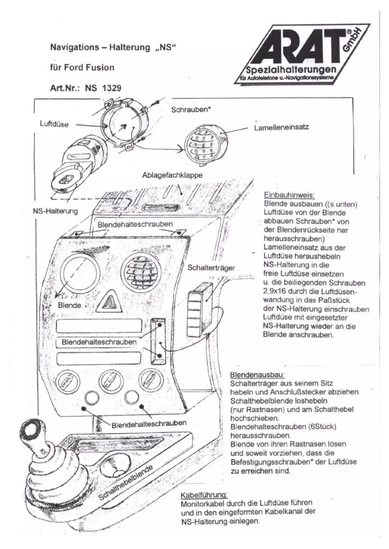 Page 1 de la notice Manuel utilisateur Arat NS1329