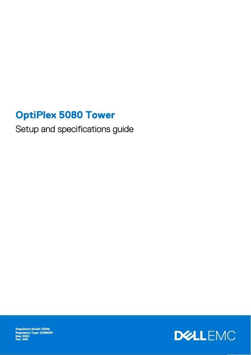 Page 1 de la notice Guide d'installation Dell OptiPlex 5080 Tower